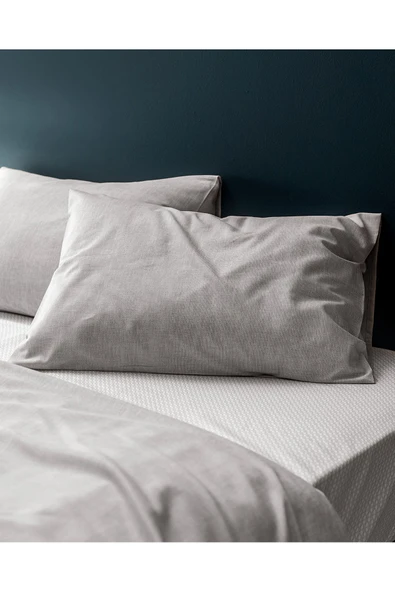 Delrico Çift Kişilik Pamuklu Baskılı Nevresim Takımı - Gri - Resim 3