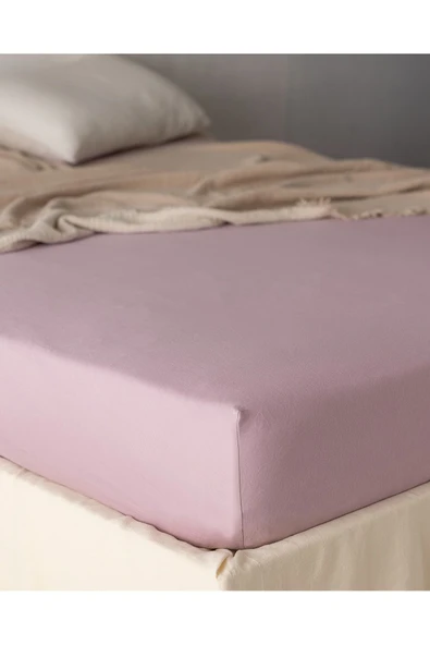 Belle Tek Kişilik Plus Lastikli Bambu Çarşaf - Açık Mürdüm