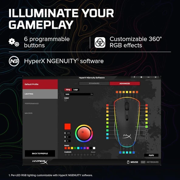 HyperX Pulsefire Surge HX-MC002B Kablolu Oyuncu Mouse Siyah - 5