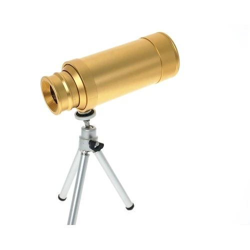 50X50 Panda Metal Gövde Tek Gözle Büyük Mercek Korsan Dürbün Gold - Resim 4