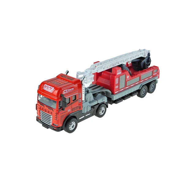 Oyuncak İtfaiye Tırı Metal Tır 25 Cm Kurtarma Tırı Sürtmeli