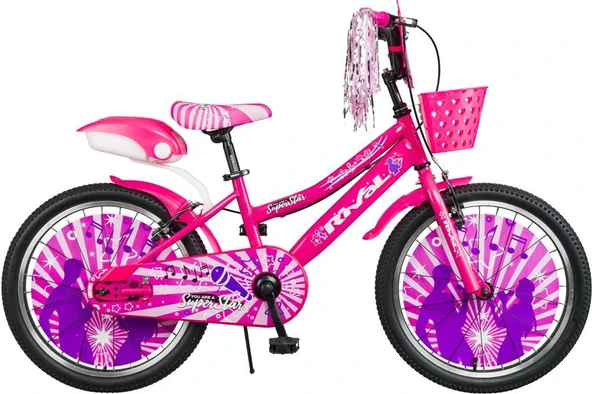 Rival Süper star 20 Jant Bisiklet Bisiklet 5-9 Yaş Çocuk Bisikleti-Zil-Ayna- Arka Sepet Hediyeli  PEMBE - 2