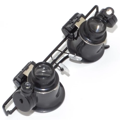 Gözlük Model Çıft Led Aydınlatma Saat Onarımı Için Harika Büyüteç - 4