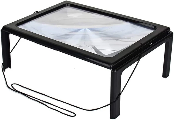 Yaşlılar Için A4 Boyutu Masa Tipi Işıklı Okuma Büyüteç Th-275205B