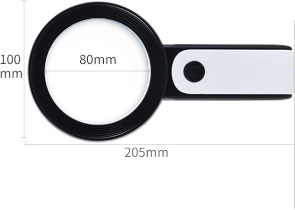 30X -12Işıklı Büyüteç Taşınabilir Çıft Katmanlı Optik Cam Okuma Büyüteç 2290-18 - 4