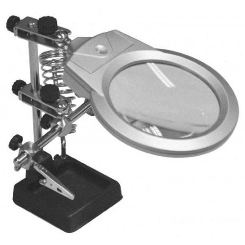 Ayarlanabilir Başlıklı Elektronikçi Yardım Lehim Standı Ile Ledli Büyüteç - 2