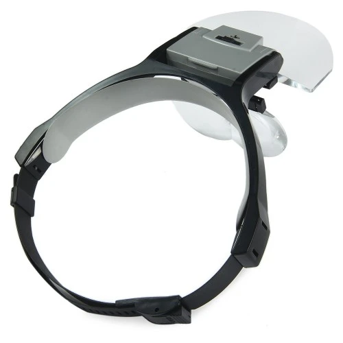 Lens Takmalı 5 Lenslı Led Lambalı Şapka Tip Büyüteç - 4