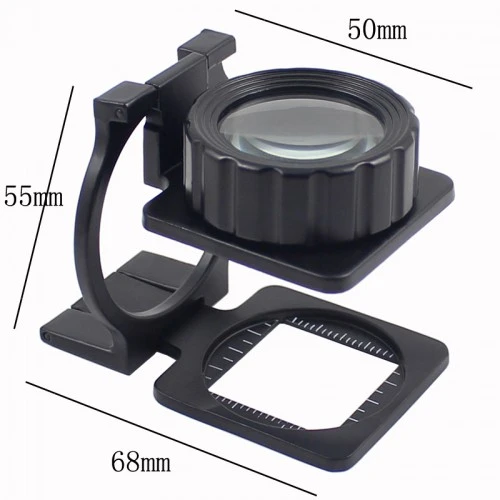 Tekstilciler Için Kumaş Kontrolü Büyüteç Katlanan Metal 15X Büyütme - 2