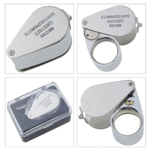 Kontrol Için Özel Kutulu Metal Işıklı Lup 30X21 - 2