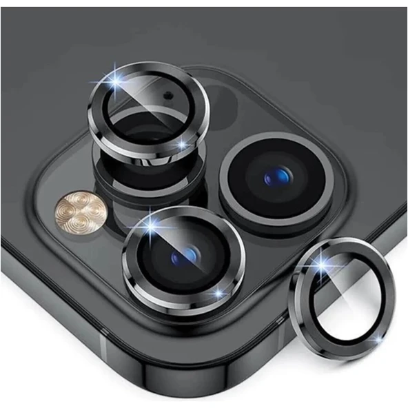 Adaman iPhone Uyumlu 12 Pro Uyumlu Kamera Mercek Lens Koruyucu SİYAH