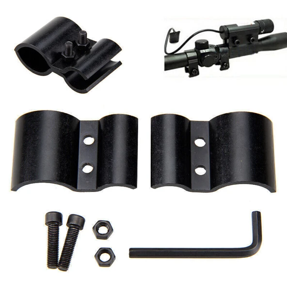 2x10mm 31mm Namlu Montaj Klip Taktik El Feneri Torch Sight Lazer Kapsam Kelepçe - 3