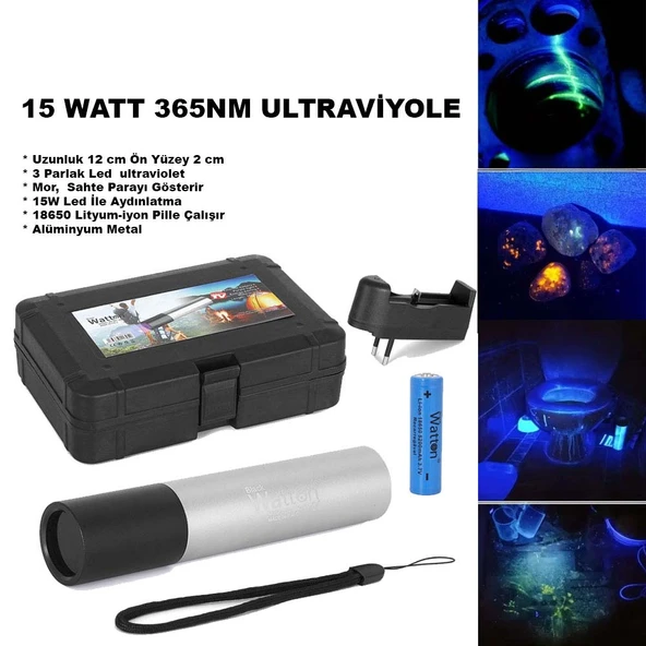 15 WATT 365NM ULTRAVİYOLE SAHTE PARA IŞIĞI WATTON WT-305
