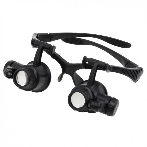 Gözlük Modeli 10X 15X 20X 25X Lens 2 Led Işıklı Büyüteç - 4