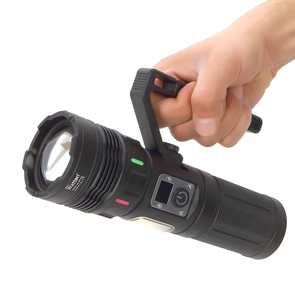 15.000 LÜMEN TG+COB LED ŞARJLI EL FENERİ WATTON WT-703 - Resim 2