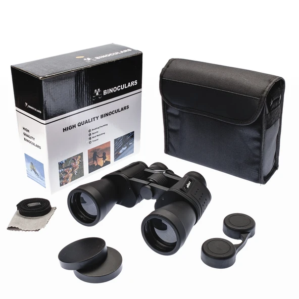 10×50 – Geniş Ön Mercekli Profesyonel El Dürbünü – 1000M/56M – Siyah ürün görseli 1