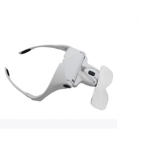 5 Lens 1.0X-3.5X 2Led Işıklı İle Ayarlanabilir Gözlük Büyüteç 9892B2 - 2