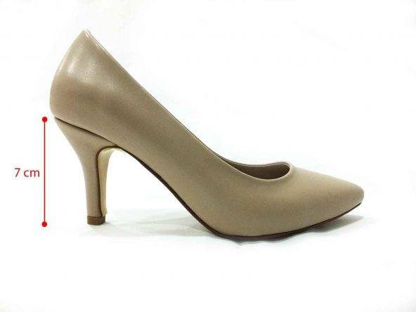 Marine Shoes 7 cm Topuklu Ayakkabı Ten 86 412 - Resim 5