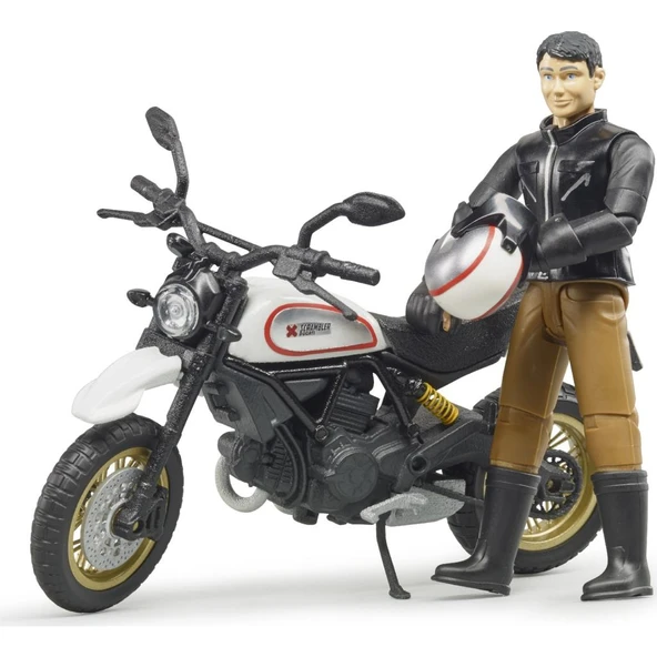 Bruder Ducati Scrambler Desert Motorsiklet ve Sürücü 63051 Lisanslı - 2