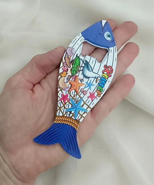 Magnet Şişe Açacak Mıknatıslı Buzdolabı Süsü Balık Kaplumbağa Kuş Yıldız - 3
