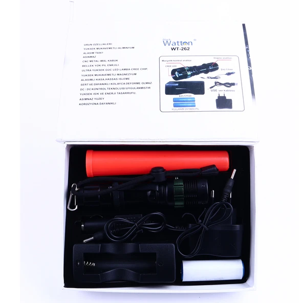 Sinyalli Acil Durum EL Feneri Cree5 Watton Wt-262 - Resim 2