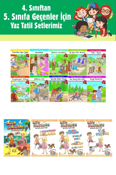 4.Sınıftan 5.Sınıfa Geçenler İçin Ata Tatilde Seti +10 lu Hikaye Seti 3 ürün görseli 1