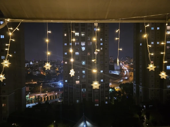 Yıldız 4m 96 Led 19 Saçak 40-50-60cm Gün Işığı yıldız boyutu:7cm - 3