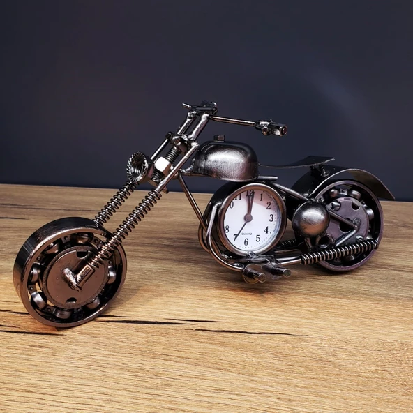 Masaüstü Dekoratif Metal Motor Saat - Resim 2