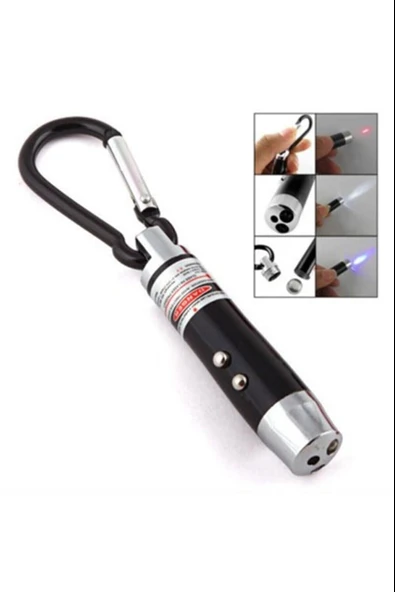 El Feneri Anahtarlık Işıklı Anahtarlık 3 Fonksyonlu Lazer Led Fener - 4