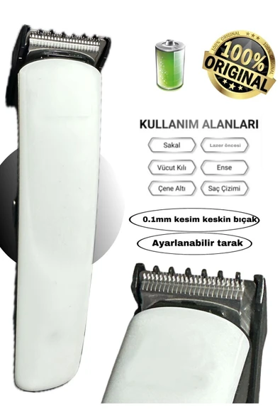 Şarjlı Lazer Öncesi Vücut Tüy Kısaltma Sakal Ense Çizim Tıraş Makinesi 1014