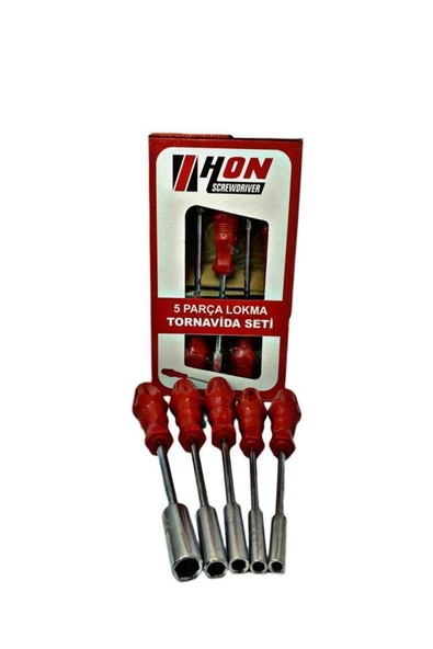 5 Adet Lokma Anahtar Tornavida 6/7/8/10/13/mm Metal Altıgen - 4