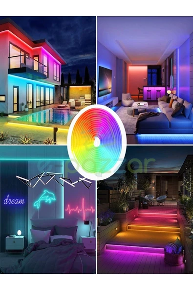 5m 16 Renk 4 Fonksiyonlu Esnek Şerit Neon Led - 2