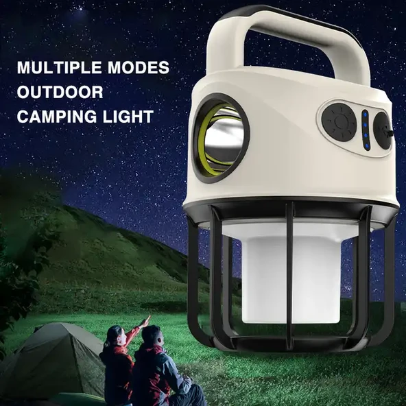 PS-22025 ÇİFT IŞIKLI TYPE-C POWERBANK ÖZELLİKLİ TAŞINABİLİR ŞARJ EDİLEBİLİR KAMP LAMBASI - 4