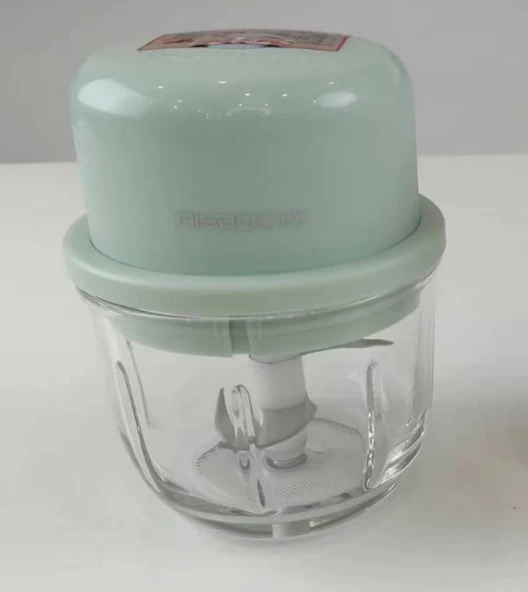 Elektrikli Gıda Doğrayıcı - Sarımsak, Et, Sebze - 350ML - Limon Yeşili