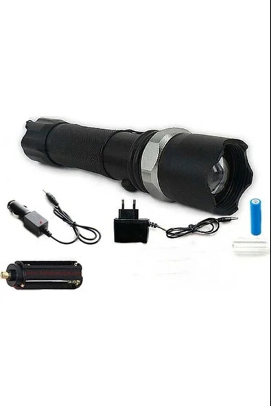 Km-110 Profesyonel Şarjlı El Feneri Ledli+flashlight+zoom Özellikli 6 Parça Full Set - Resim 2