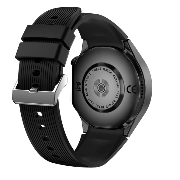 Akıllı Bluetooth Çağrılı Spor Akıllı Saat - Siyah Silikon Kordon - 2