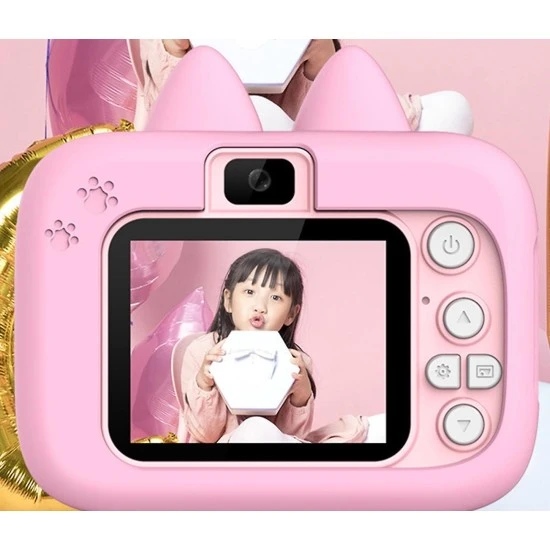 Pembe KS102  Mini Karikatür Çocuklar Dijital Kamera 1080P - 2
