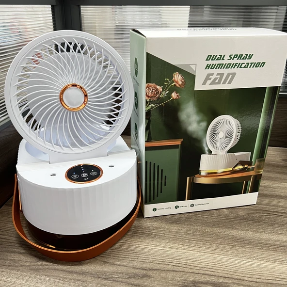 Çift Spreyli Su Tanklı Soğutma Fanı - Beyaz - 2400MAH