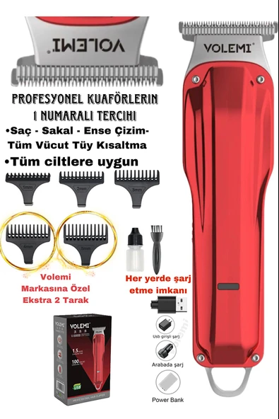 V-0085B Saç Sakal Ense Çizim Lazer Öncesi Kişisel Bakım Unisex Tıraş Makinesi