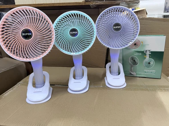 USB Klipsli Masa Vantilatörü - Pembe