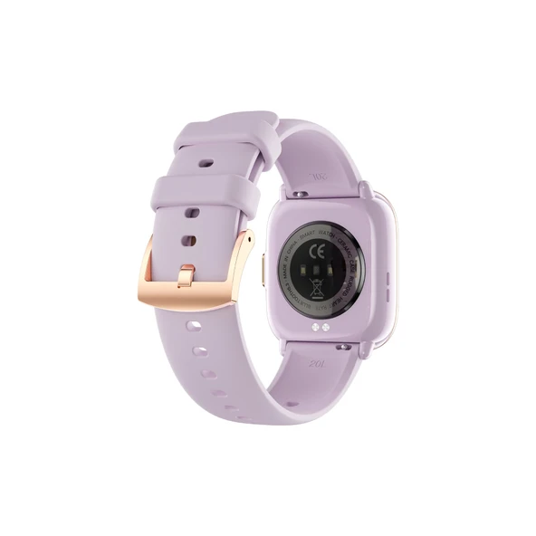 Akıllı Bluetooth Çağrı Spor Pedometre Kalp Atış Hızı Akıllı Saat - Altın Mor Silikon Kayış - 5