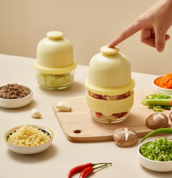 Elektrikli Gıda Doğrayıcı - Sarı - 350ML