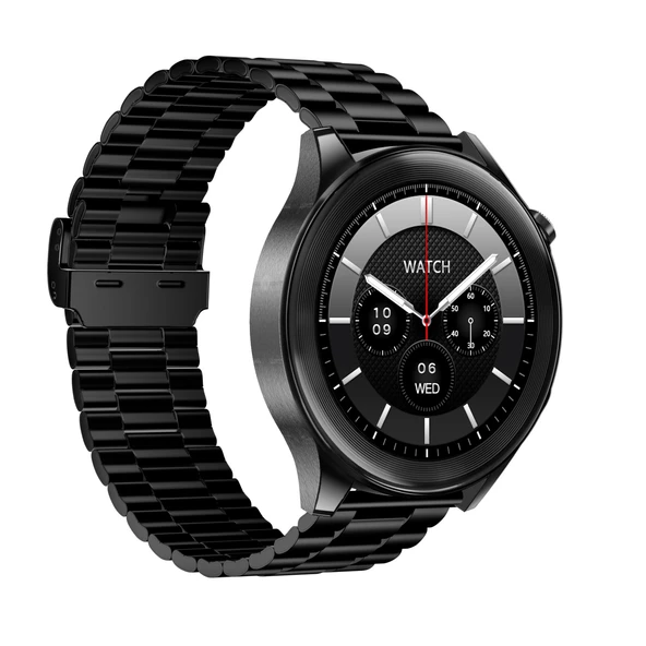 Akıllı Bluetooth Çağrılı Spor Akıllı Saat - Siyah Çelik Kordon - 5