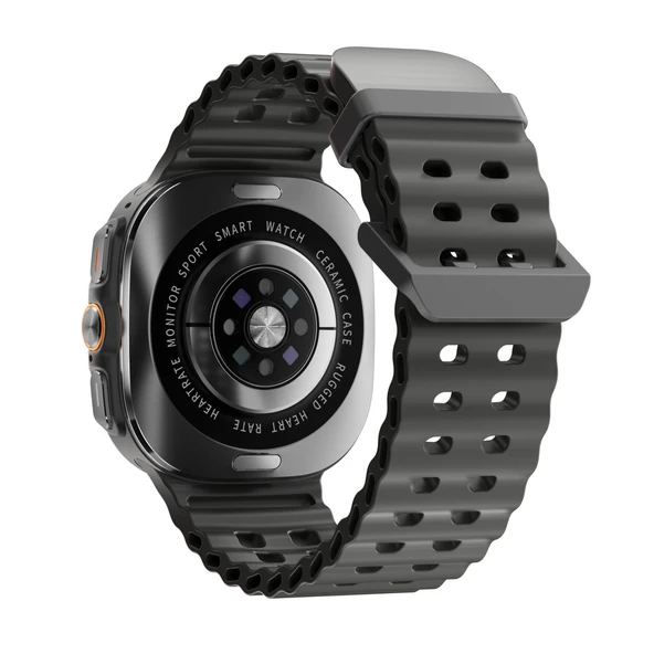 Bluetooth Çağrılı Akıllı Saat - Siyah Kasa Siyah Silikon Kordon - 4