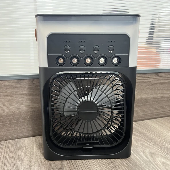 Beş Delikli Sprey Nemlendirici Fan - Siyah, 600ML