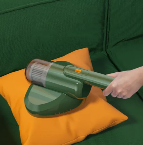 Ultrasonik UV Anti-Mite Elektrikli Süpürge - Yeşil - 2400mAh - USB Şarjlı - 3