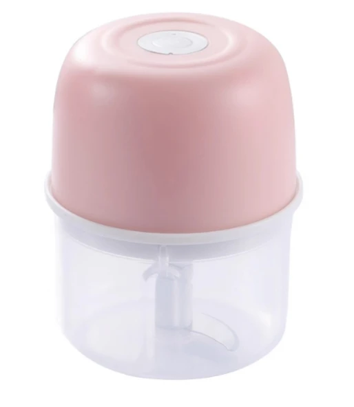 Pembe Elektrikli Gıda Doğrayıcı - 250ML - Paslanmaz Çelik Bıçaklı