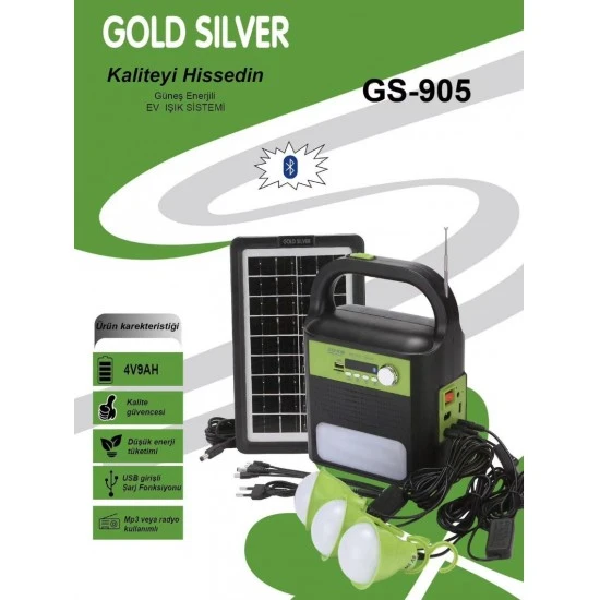 Güneş Enerjili Solar Kamp Lambası GS-905