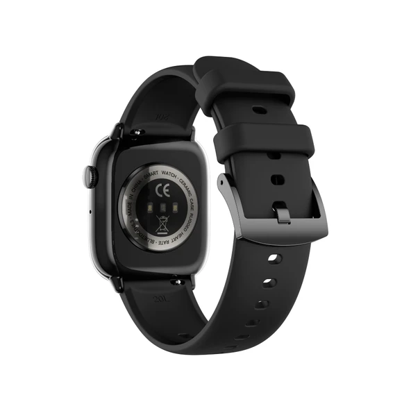 Bluetooth Çağrılı Akıllı Saat - Siyah Kasa, Beyaz Silikon Kordon - 4