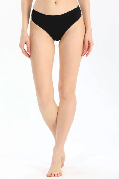 Yeni Sezon Toparlayıcı Şekillendirici Zarif Siyah Şık Kadın Brazilian Slip Külot İç Çamaşırı - 2