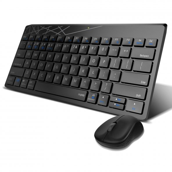 RAPOO 8000M 1300DPI Çok Modlu Türkçe Klavye ile Optik Mouse Set Siyah 19106 - 1